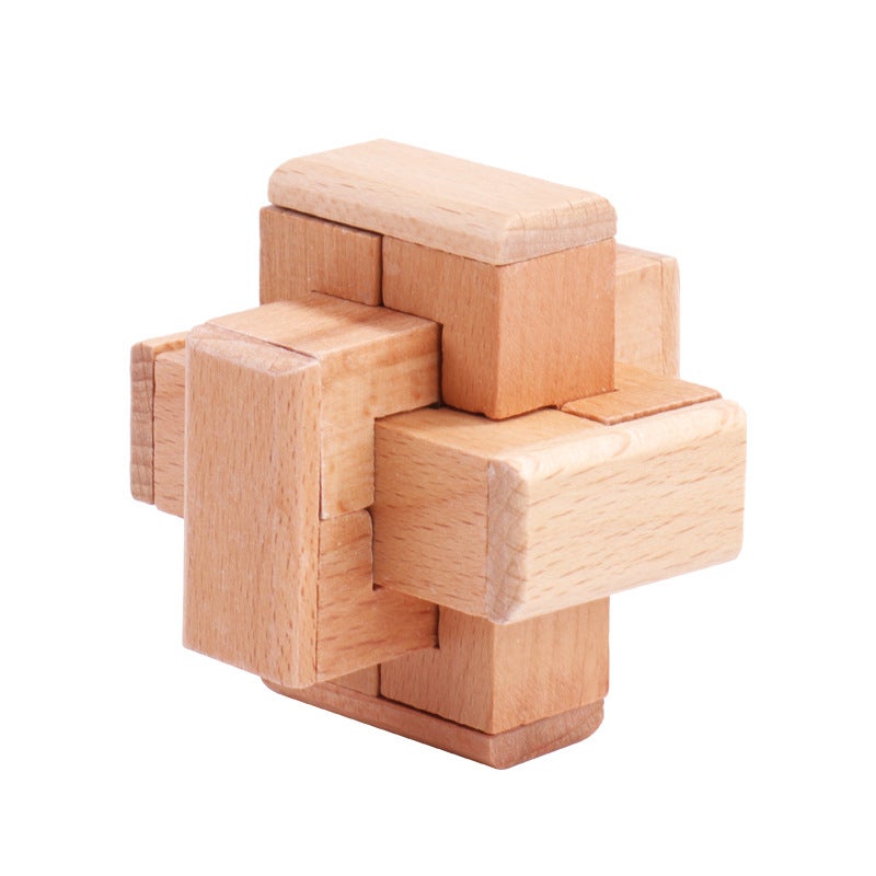 Children'S Educational Gifts Mortise And Tenon Kongming Lock Luban Lock Full Set Of Wooden Year-Old Suit Gift Toys Nostalgic - Image 1
